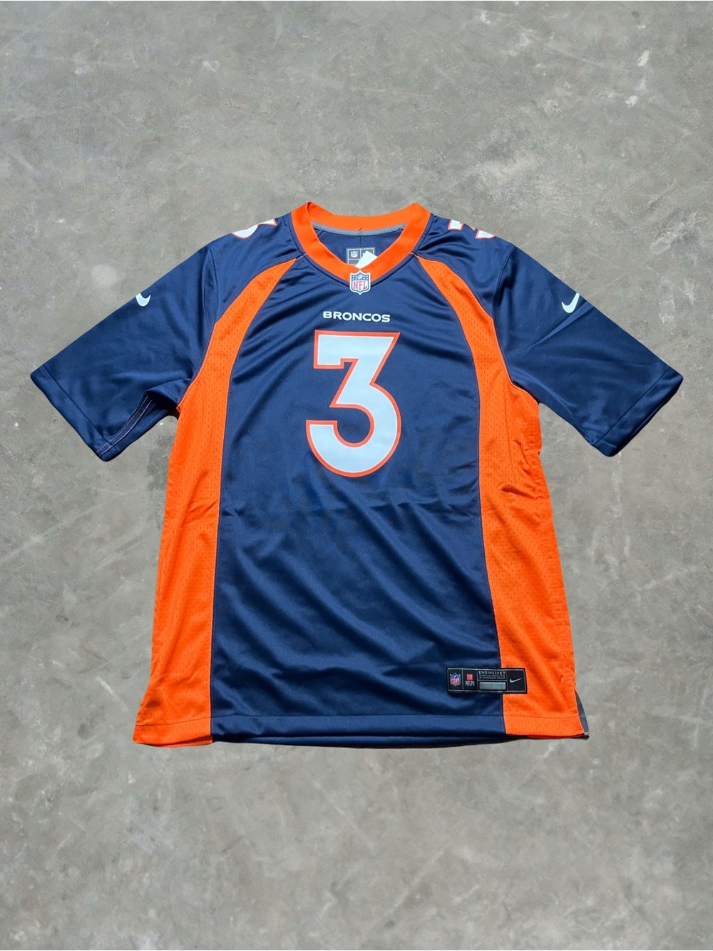 Nike Denver Broncos Russell Wilson Game NFL Football Jersey Mens Size M Navy NWT
